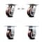 Service Caster 5 Inch Polyurethane Caster Set with Roller Bearing 2 Swivel Lock and 2 Rigid SCC SCC-35S520-PPUR-BSL-2-R-2 - alternate 1
